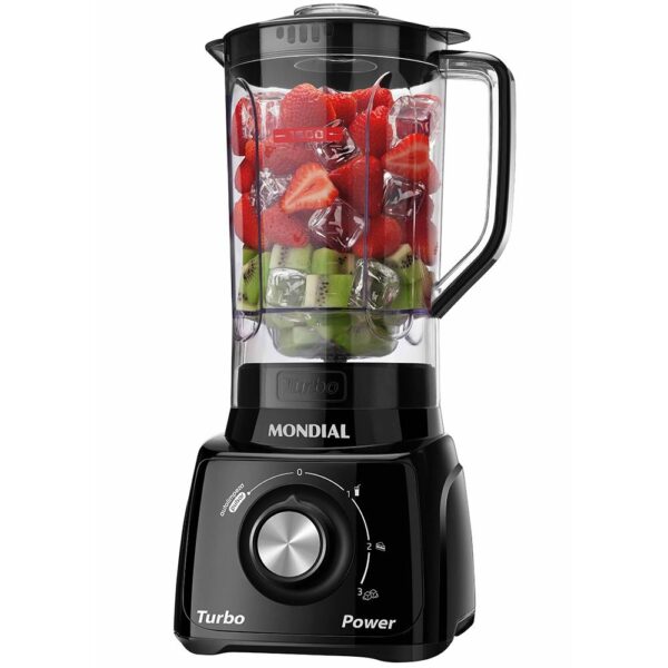 Liquidificador portátil Mondial Turbo Power L-99 2.2 L preto com jarra de san